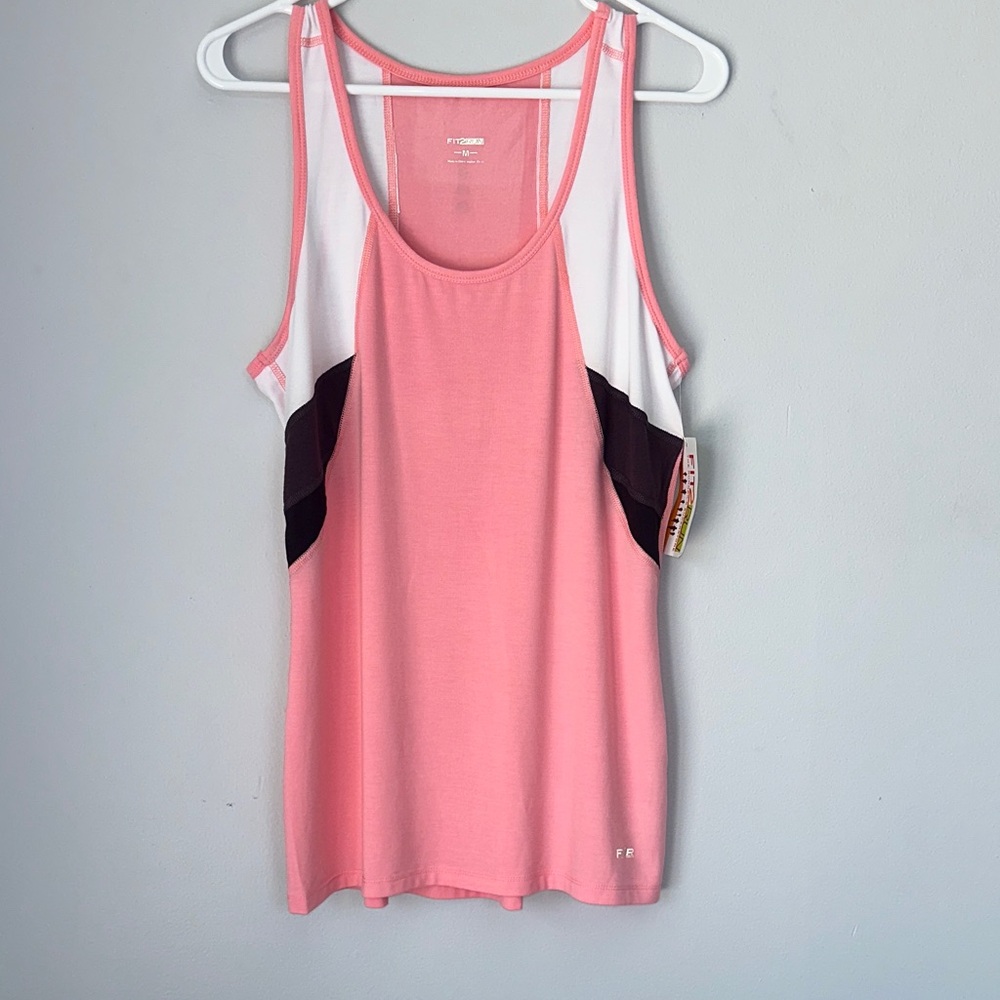 Fit2run Pink and White Tank Top size M